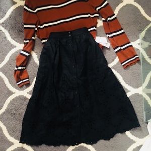 New eyelet linen A-line skirt